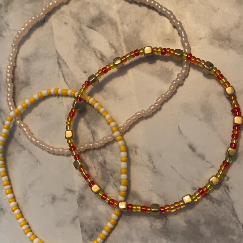 Colorful Beaded anklet Set